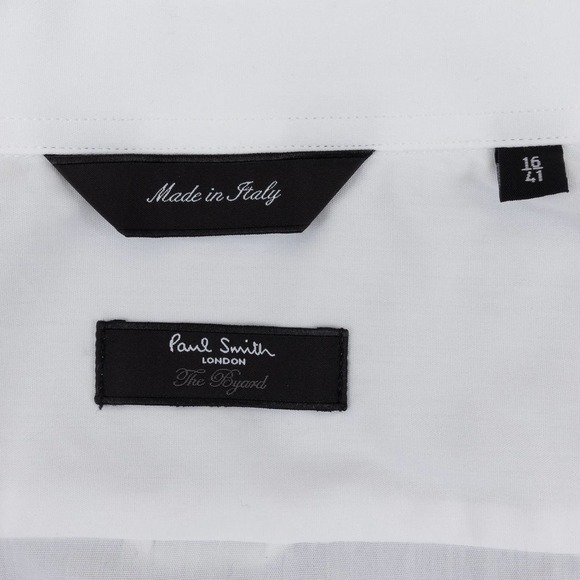 Paul Smith Tailored-Fit Signature Stripe Cuff Shirt Men's 16 White - Picture 7 of 9